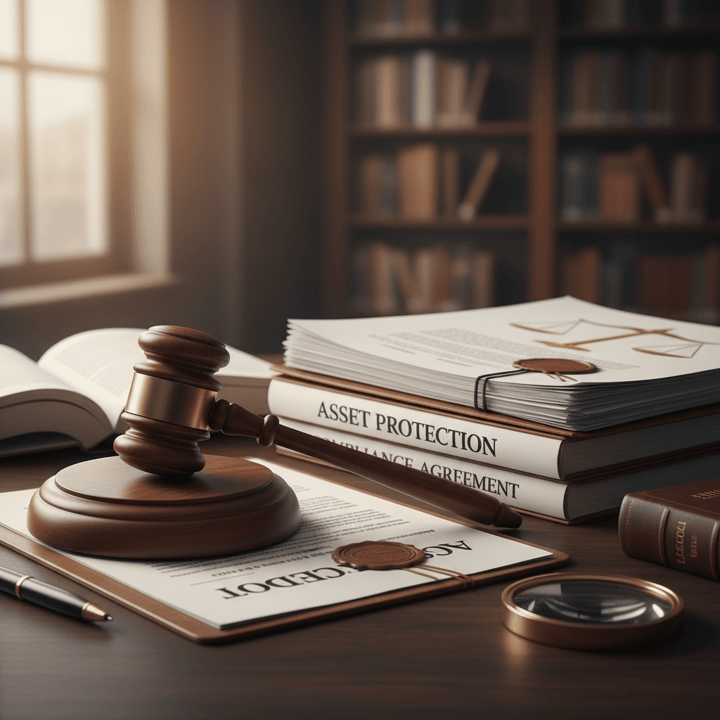 legal documents and gavel for asset protection structuring