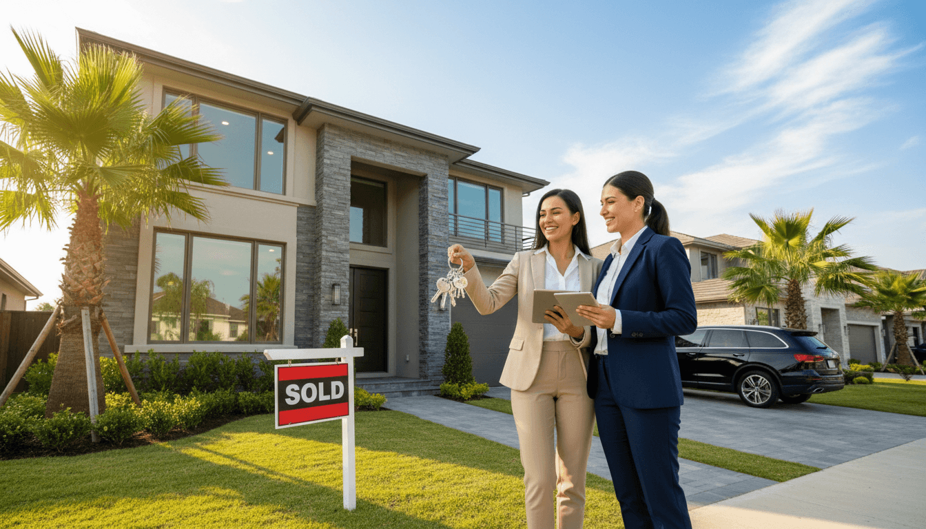 Investor couple receiving keys to a Milwaukee rental property from their consultant