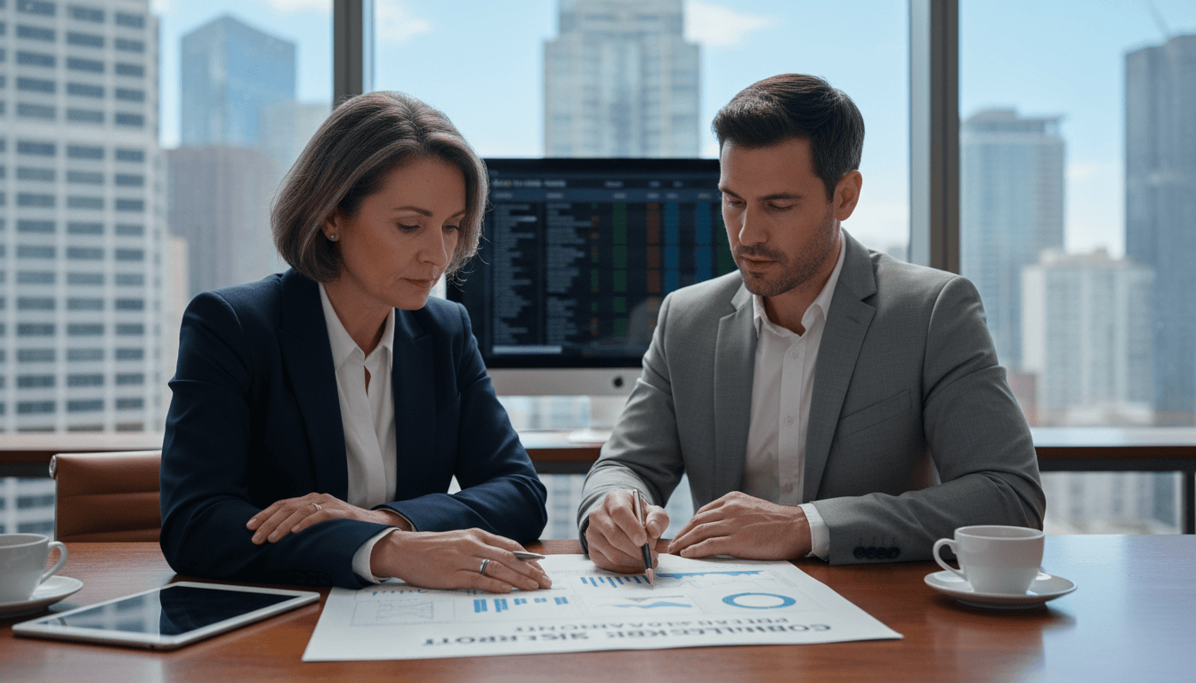 investor reviewing risk assessment report with advisor