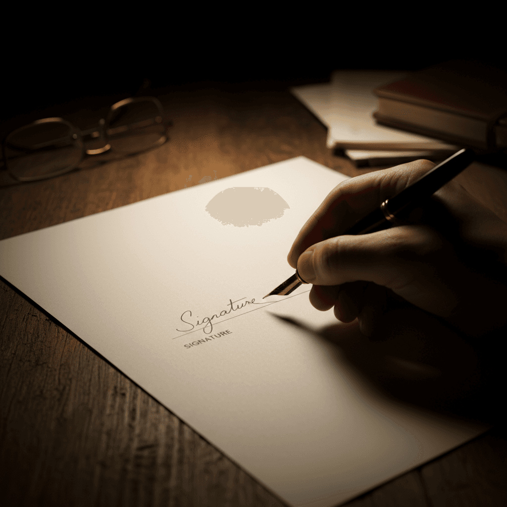 Pen signing a real estate contract